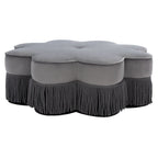 Pouf en velours à franges en forme de fleur