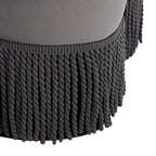 Pouf en velours à franges en forme de fleur