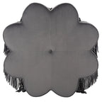 Pouf en velours à franges en forme de fleur