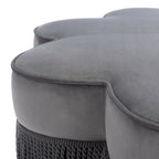 Pouf en velours à franges en forme de fleur