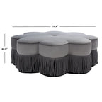 Pouf en velours à franges en forme de fleur