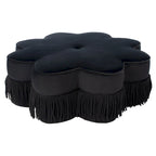 Pouf en velours à franges en forme de fleur