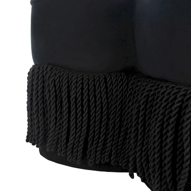 Pouf en velours à franges en forme de fleur