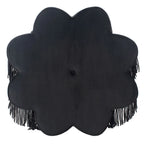 Pouf en velours à franges en forme de fleur