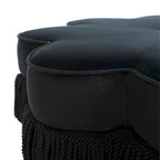 Pouf en velours à franges en forme de fleur