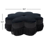 Pouf en velours à franges en forme de fleur