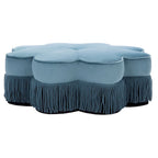 Pouf en velours à franges en forme de fleur