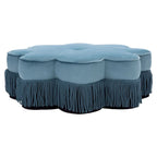 Pouf en velours à franges en forme de fleur