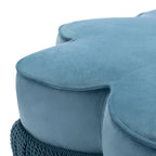 Pouf en velours à franges en forme de fleur