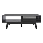 Table basse Mid-Century avec étagère de rangement - 117 cm (L) x 58 cm (P) x 41 cm (H)