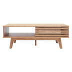 Table basse Mid-Century avec étagère de rangement - 117 cm (L) x 58 cm (P) x 41 cm (H)