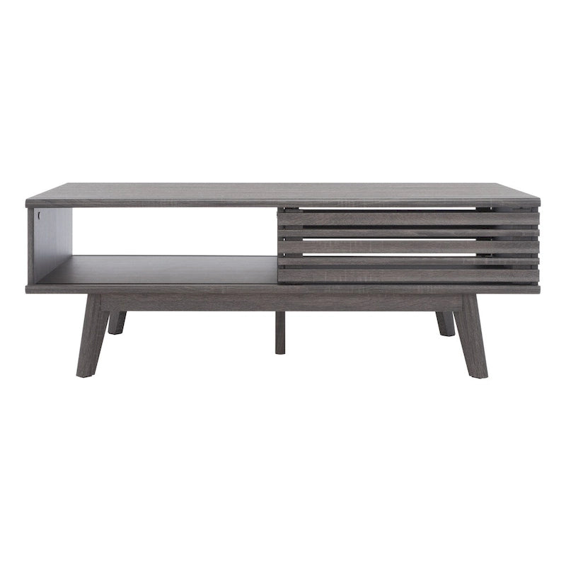 Table basse Mid-Century avec étagère de rangement - 117 cm (L) x 58 cm (P) x 41 cm (H)