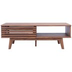 Table basse Mid-Century avec étagère de rangement - 117 cm (L) x 58 cm (P) x 41 cm (H)