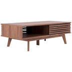 Table basse Mid-Century avec étagère de rangement - 117 cm (L) x 58 cm (P) x 41 cm (H)
