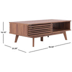 Table basse Mid-Century avec étagère de rangement - 117 cm (L) x 58 cm (P) x 41 cm (H)