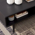 Table basse Mid-Century avec étagère de rangement - 117 cm (L) x 58 cm (P) x 41 cm (H)
