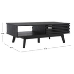 Table basse Mid-Century avec étagère de rangement - 117 cm (L) x 58 cm (P) x 41 cm (H)