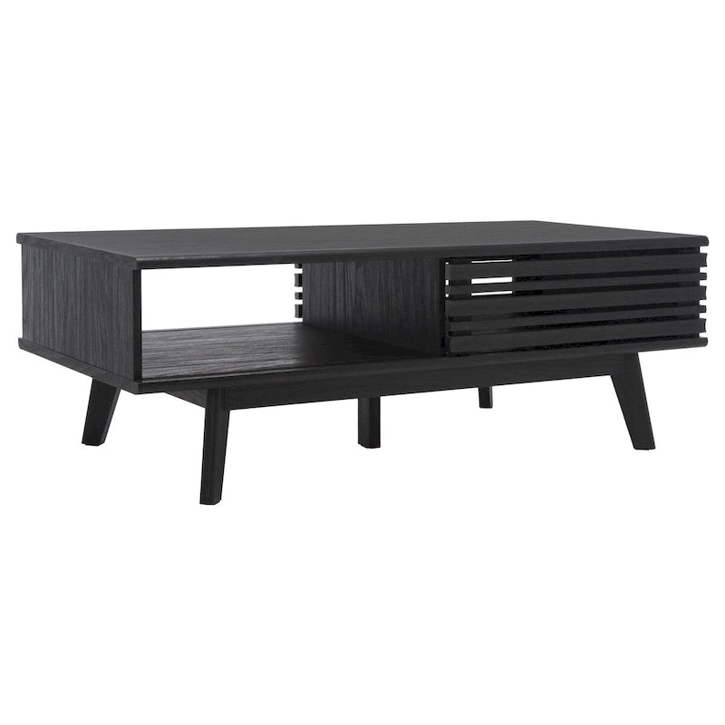 Table basse Mid-Century avec étagère de rangement - 117 cm (L) x 58 cm (P) x 41 cm (H)