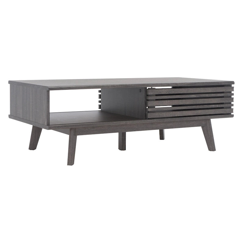 Table basse Mid-Century avec étagère de rangement - 117 cm (L) x 58 cm (P) x 41 cm (H)