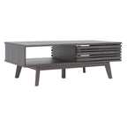 Table basse Mid-Century avec étagère de rangement - 117 cm (L) x 58 cm (P) x 41 cm (H)