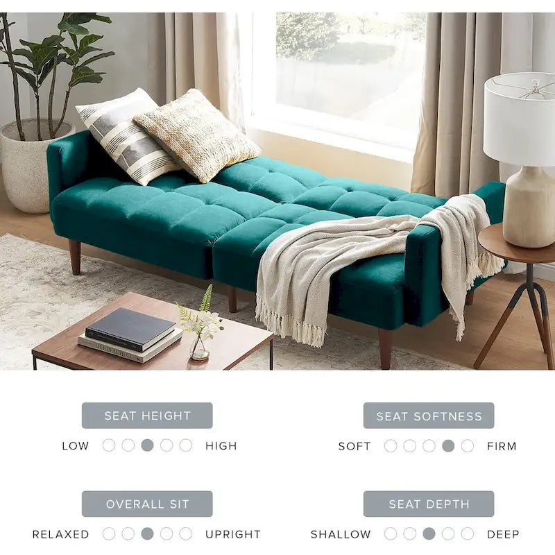 Canapé Futon Convertible avec Dossier Inclinable Séparé