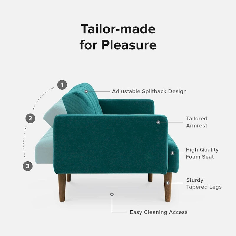 Canapé Futon Convertible avec Dossier Inclinable Séparé