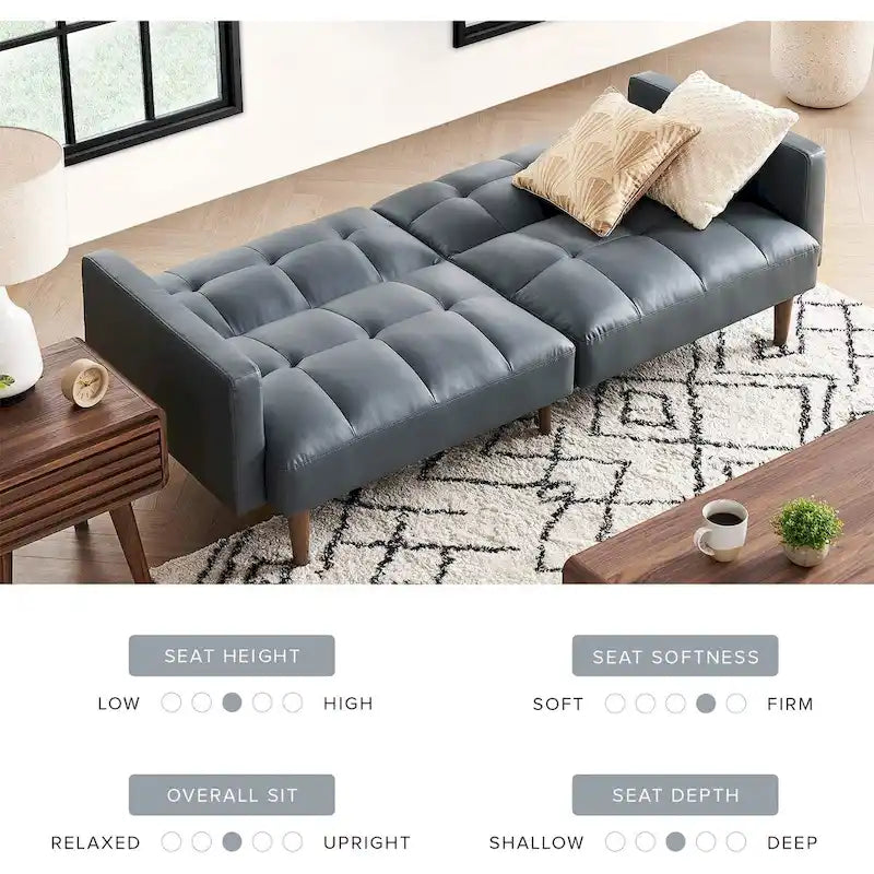 Canapé Futon Convertible avec Dossier Inclinable Séparé