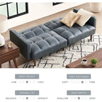 Canapé Futon Convertible avec Dossier Inclinable Séparé