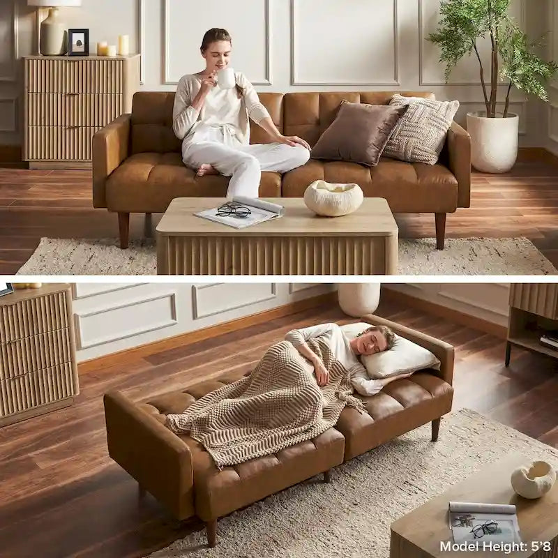 Canapé Futon Convertible avec Dossier Inclinable Séparé