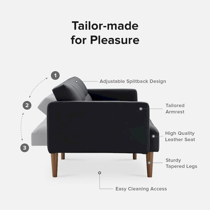 Canapé Futon Convertible avec Dossier Inclinable Séparé