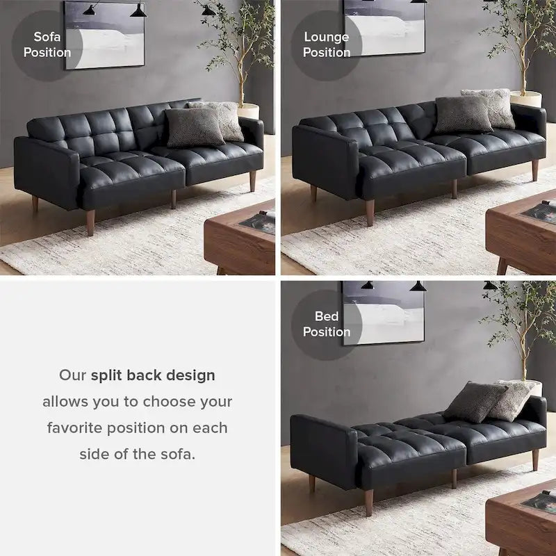 Canapé Futon Convertible avec Dossier Inclinable Séparé