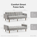 Canapé Futon Convertible avec Dossier Inclinable Séparé