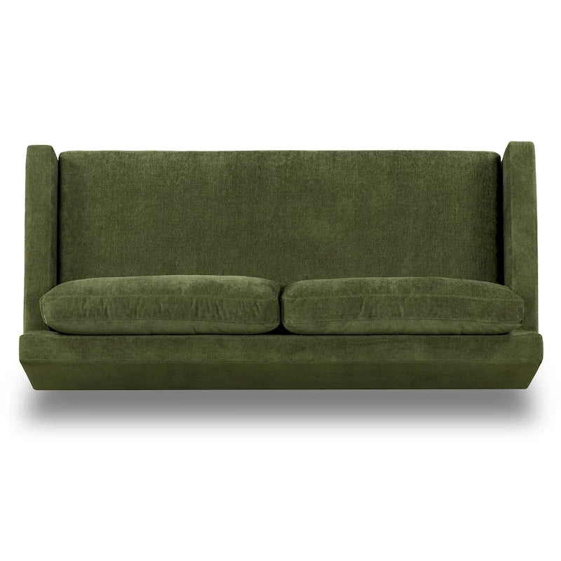 Canapé en velours vert vieilli de 90 pouces