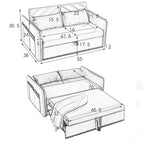 Canapé convertible avec lit gigogne et revêtement en velours