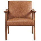 Fauteuil d'appoint rembourré en bouclette avec pieds en bois massif