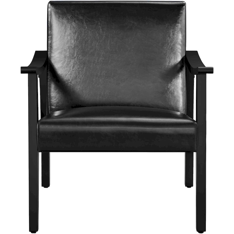 Fauteuil d'appoint rembourré en bouclette avec pieds en bois massif