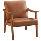 Fauteuil d'appoint rembourré en bouclette avec pieds en bois massif