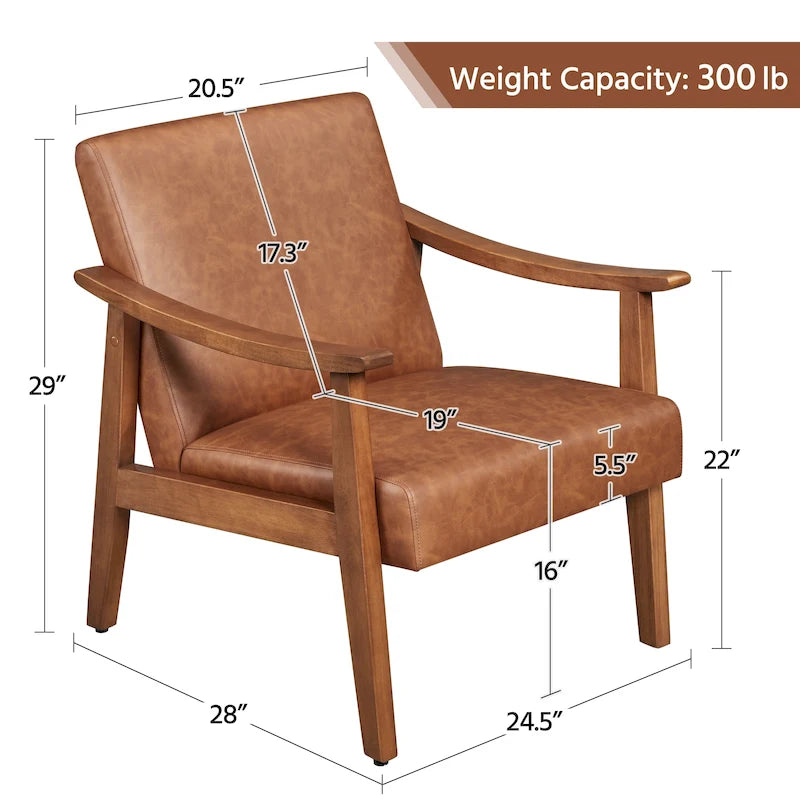 Fauteuil d'appoint rembourré en bouclette avec pieds en bois massif