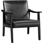Fauteuil d'appoint rembourré en bouclette avec pieds en bois massif