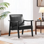 Fauteuil d'appoint rembourré en bouclette avec pieds en bois massif