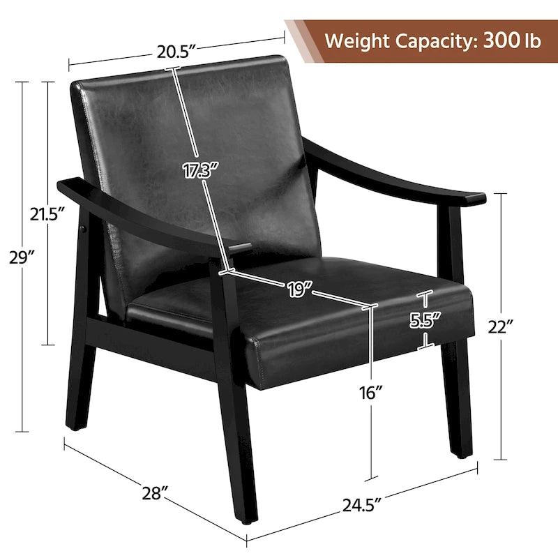 Fauteuil d'appoint rembourré en bouclette avec pieds en bois massif
