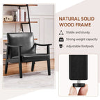 Fauteuil d'appoint rembourré en bouclette avec pieds en bois massif