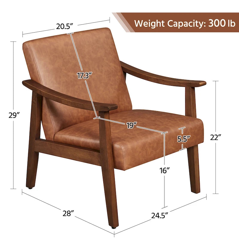 Fauteuil d'appoint rembourré en bouclette avec pieds en bois massif
