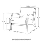 Fauteuil d'appoint moderne du milieu du siècle en cuir PU avec oreiller – 25.75"L x 33.75"P x 30.75"H