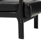 Fauteuil d'appoint moderne du milieu du siècle en cuir PU avec oreiller – 25.75"L x 33.75"P x 30.75"H