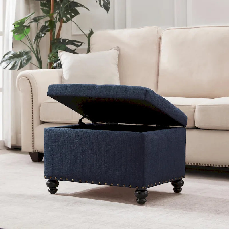 Banc ottoman de rangement avec couvercle capitonné