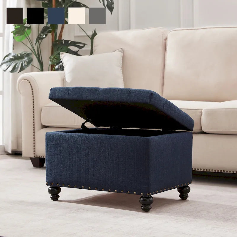Banc ottoman de rangement avec couvercle capitonné