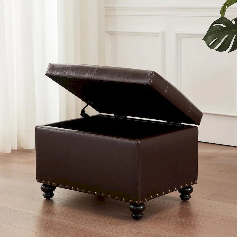 Banc ottoman de rangement avec couvercle capitonné
