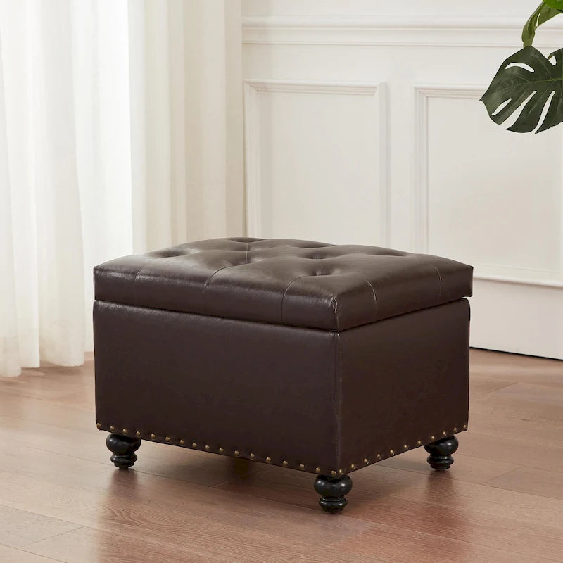 Banc ottoman de rangement avec couvercle capitonné