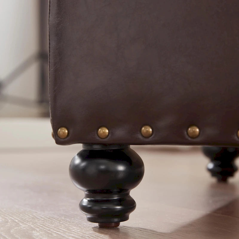 Banc ottoman de rangement avec couvercle capitonné